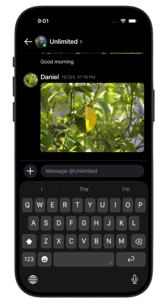 Chat with media and notifications